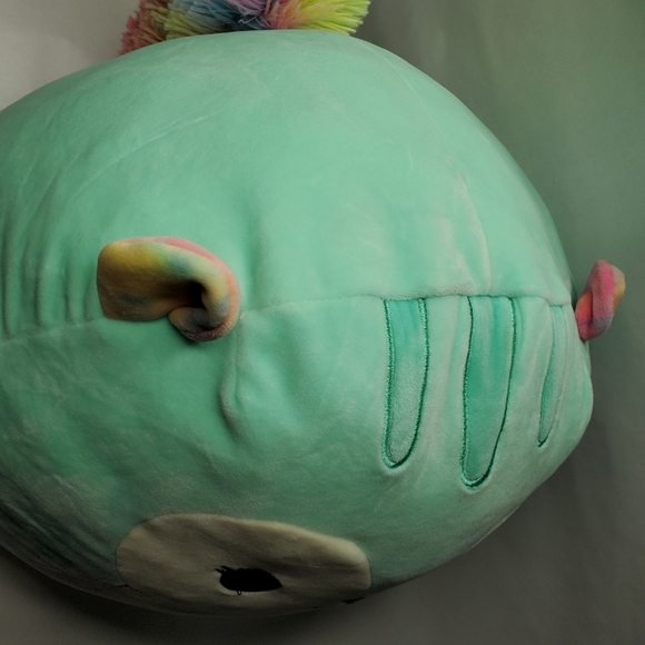 Serene the Teal Squirrel 16" Squishmallow Plush - BAM Exclusive Rainbow Tail NEW - Picture 5 of 6